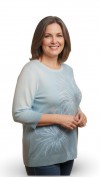 Dina pulóver csillogó kék virágos háromnegyedes ujjú Dina pulóver csillogó kék virágos háromnegyedes ujjú